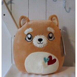 Original Squishmallows **CHLOEYANA the HEARTS TAN PUPPY DOG** 8" PLUSH NWT